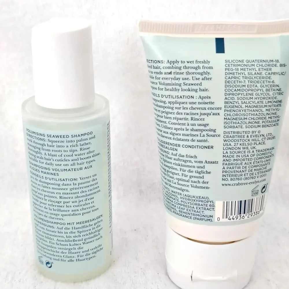 Crabtree & Evelyn Volumizing Seaweed Shampoo & Revitalizing Conditioner 1.7 oz.